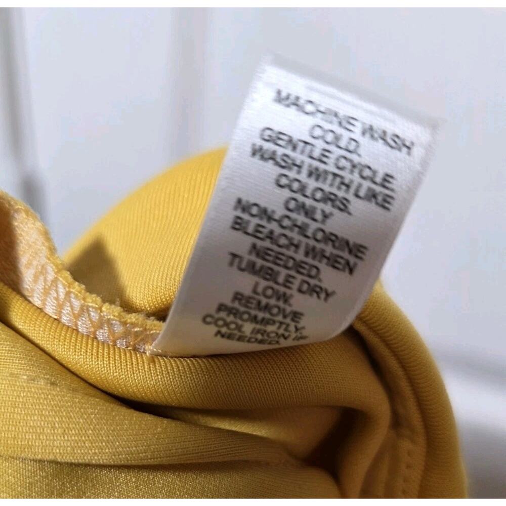 Faux Wrap Pencil Skirt Womens XL Yellow Button Detail Asymmetrical Est 1946 - Picture 10 of 11